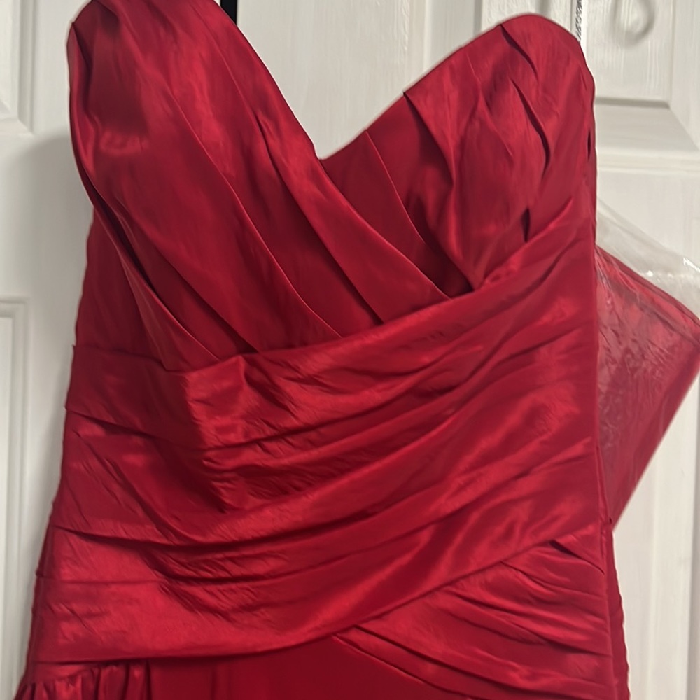James Clifford Red Strapless Formal Dress With Shawl Size 4